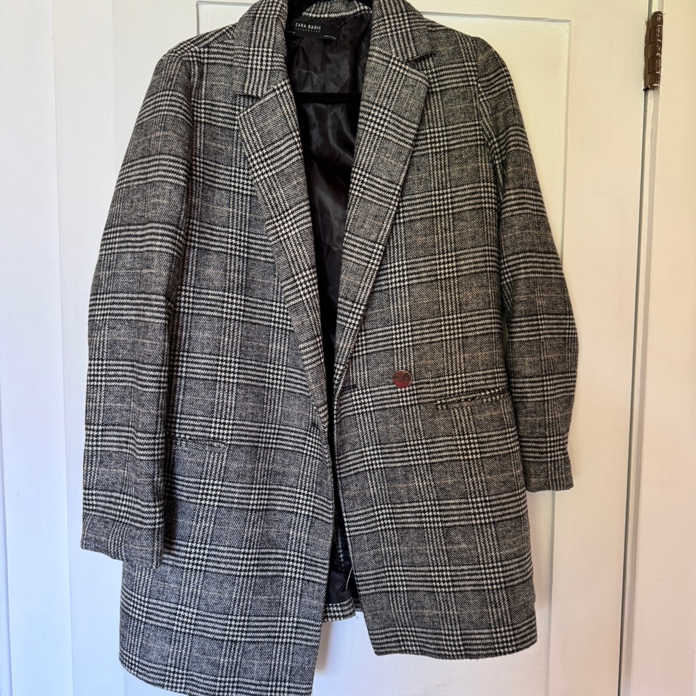 Zara oversized plaid blazer